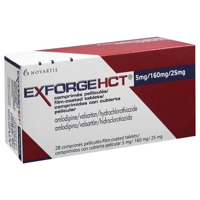 Exforge HCT 5MG/160MG/25MG Caja x 28 Comprimidos